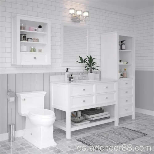 Mueble alto en el mueble de baño con tocador